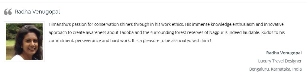 Radha Venugopal's Review of Himanshu Bagde's Safari Service